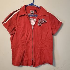 Harley-Davidson Red Button Down Shirt